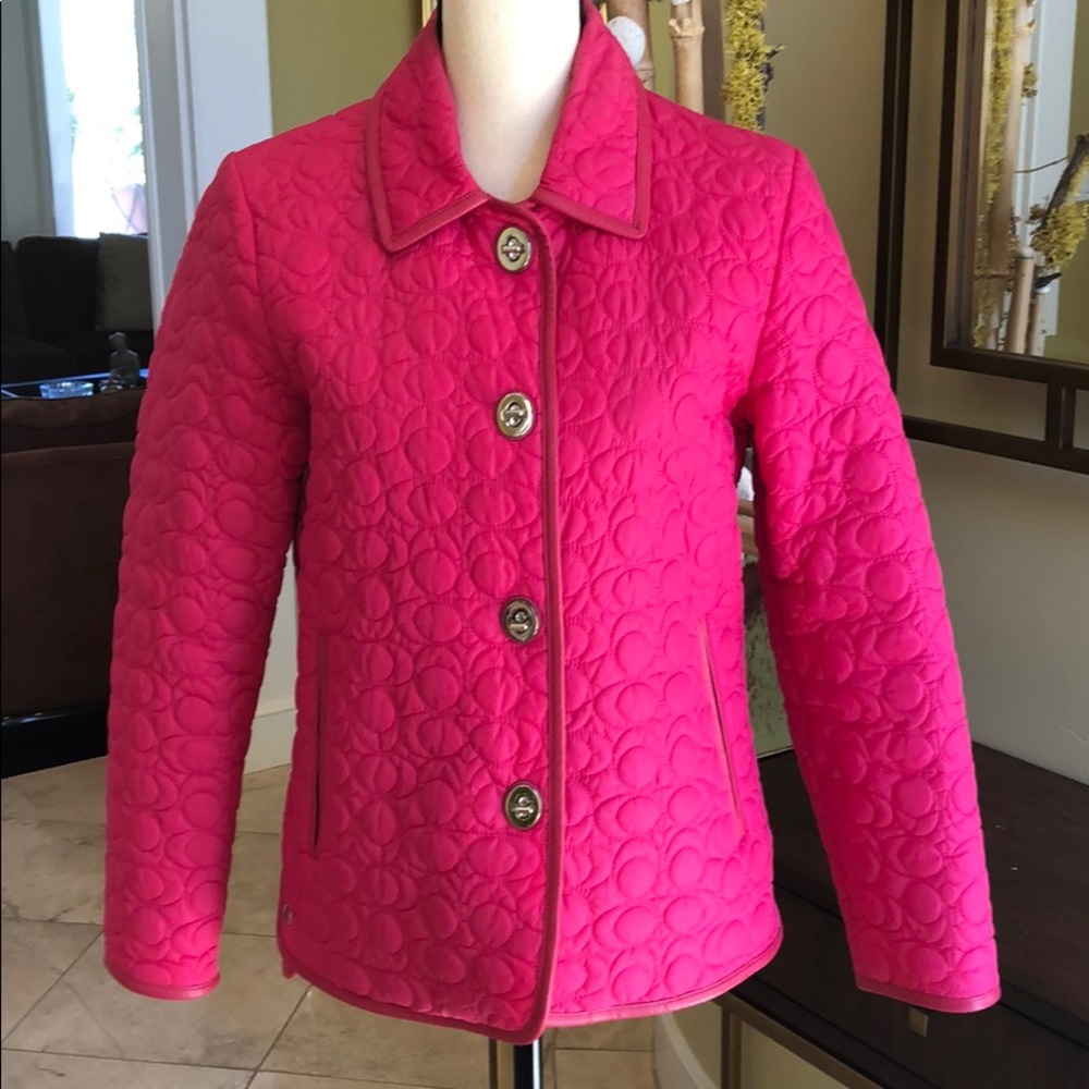Coach Quilted Jacket with Leather Trim Size XS